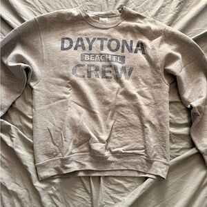 Jerzees Gray Daytona Beach Crewneck Sweater